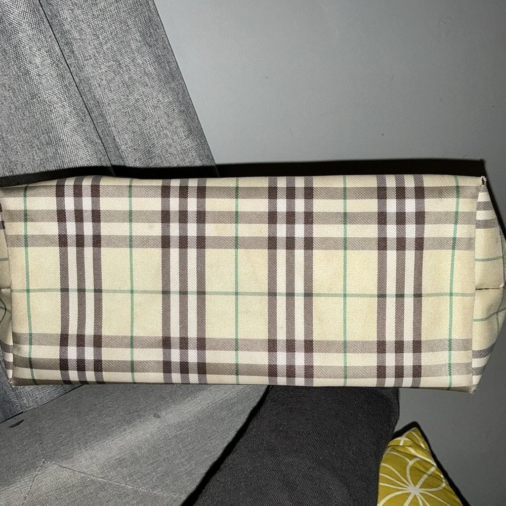 Burberry London Nylon Tote Bag Nova Check Beige Shopper‎ Minimalist Brown Green